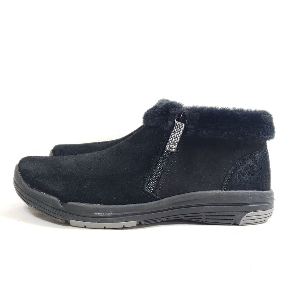Ryka Anchorage Mid Black Leather Fur-Lined Comfort Walking Boots Size 10 - Picture 3 of 9
